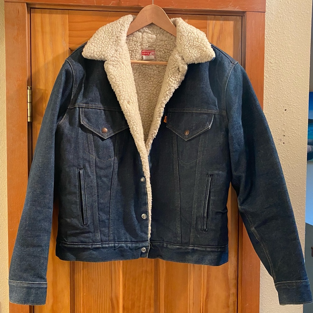 M’s Vintage Orange Tab Levi’s Sherpa Wool Lined Levi Jacket